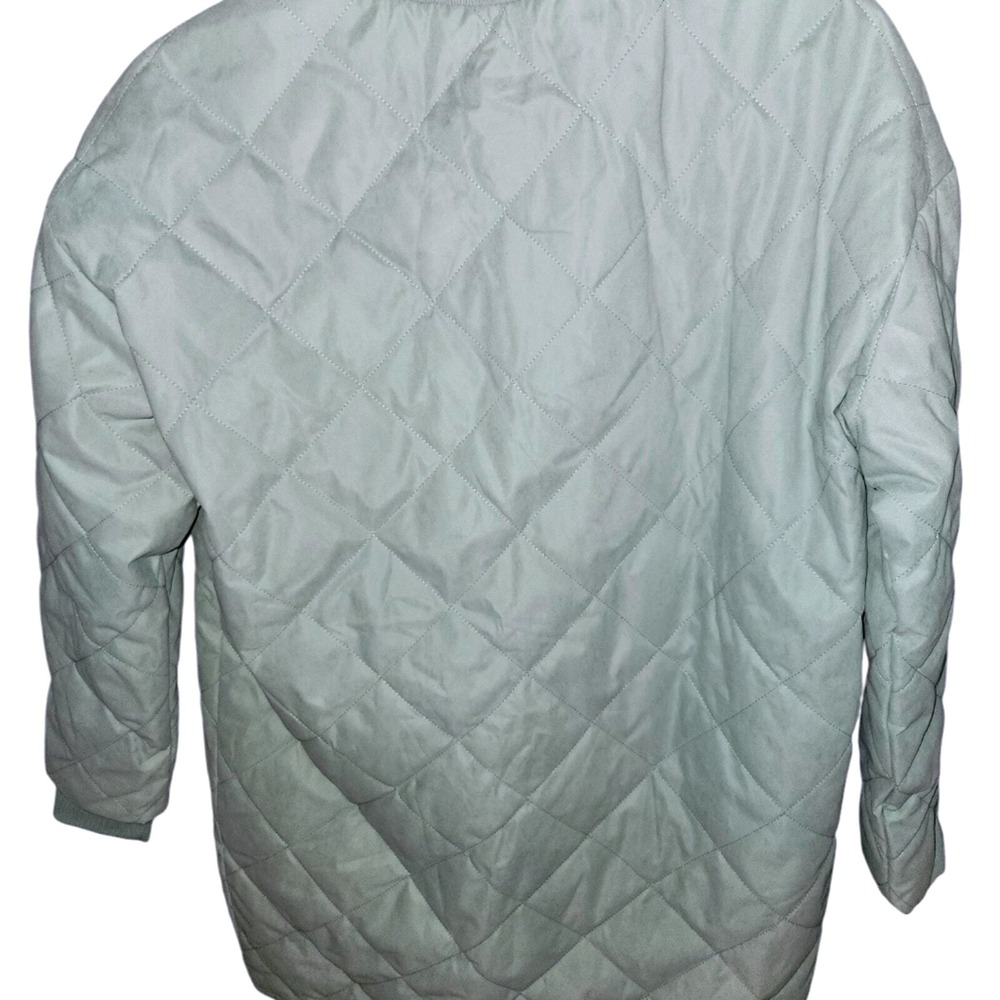 Quilted Jacket Universal‎ Thread Light Green Snap Front Coat Medium Length - Picture 10 of 11